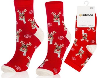 Christmas Reindeer Socks, Funny XMas Holiday Socks