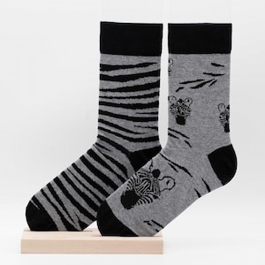 Zebra Wild Horse Unisex Socks, Socks, Funny Socks, Crazy Socks, Colorful Socks, Gift Idea, Perfect Gift, Mismatched