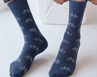 Bicycle Cyclist Bike Ridder Unisex Socks, Socks, Funny Socks, Crazy Socks, Colorful Socks, Gift Idea, Perfect Gift, Mismatched