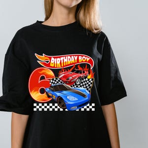 Hot Wheels Autos Geburtstagskind 6th | Racing Birthday Boy PNG, Sublimationsdesign, Sofortiger Download, Digitale Datei, Digitaler Download, PNG Datei