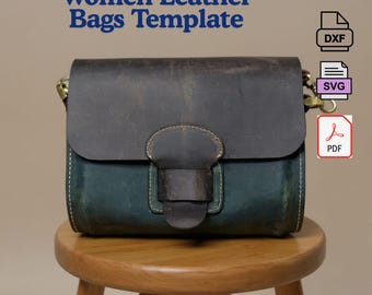 Leather Messenger Bag Pattern | DIY Crossbody Bag Template (pdf, svg, dxf)