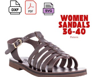 Sandal Template – DXF SVG PDF | Sole & Upper Piece Pattern