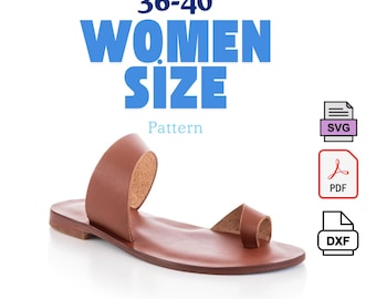 Damen Leder Sandale Vorlage | PDF SVG DXF | Professionelles Slipper-Design