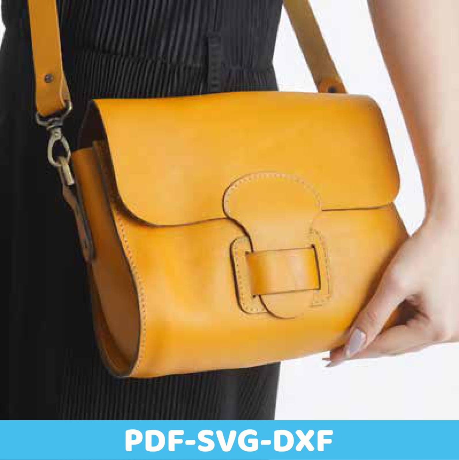 Leather Messenger Bag Pattern | DIY Crossbody Bag Template (pdf, Svg ...