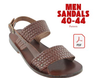Men's Leather Sandal Pattern Template | Shoemaking Design (PDF Download)