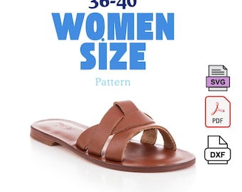 Women’s Leather Sandal Template | PDF SVG DXF | Professional Slipper Design