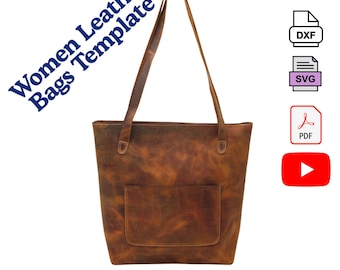 Leather Shoulder Bag Sewing Pattern – Women's DIY Template (svg, dxf, pdf)