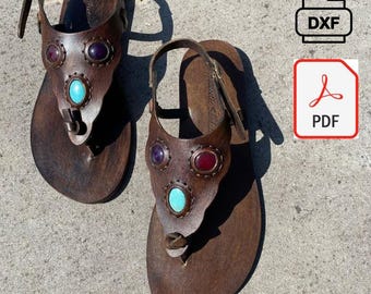 Create Unique Summer Sandals with Natural Stone Details — DIY Leather Sandal Pattern (PDF & DXF)