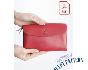 Leather Wallet Pattern PDF svg DXF | DIY Handmade Wallet Template for Leathercraft & Sewing