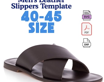 Men's Leather Slipper Pattern Template (PDF, DXF, SVG)