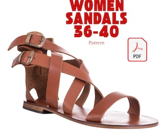 Women’s Sandal Design | PDF Leather Cutting Template, Digital Pattern File