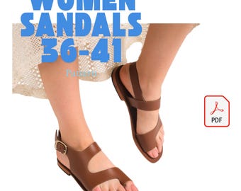 Women’s Sandal Design | PDF Leather Cutting Template, Digital Pattern File