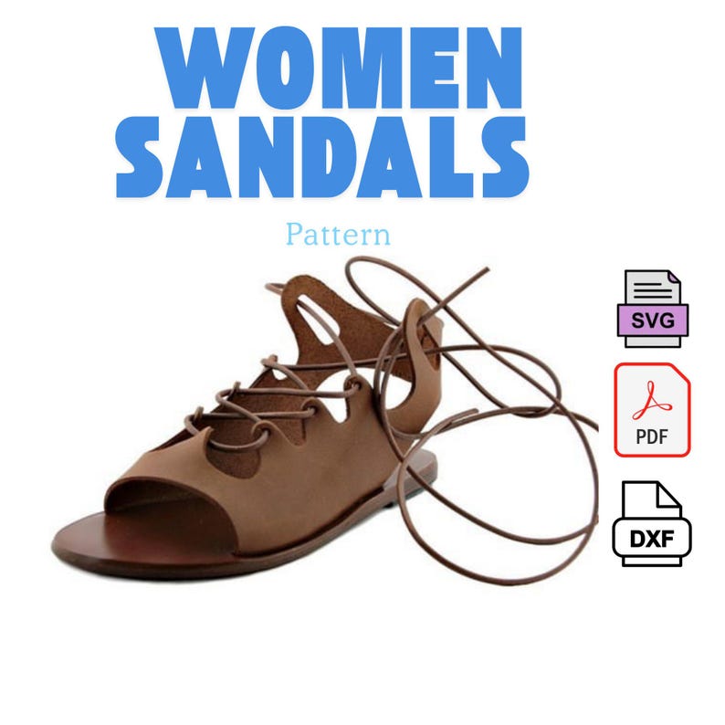 Leather Sandal Design Template (PDF DXF SVG) – Professional Laser ...