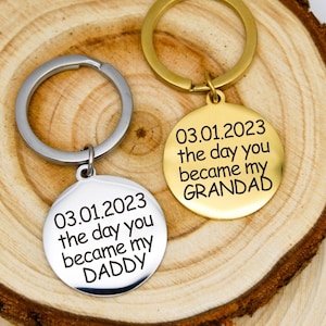 The Day You Became My Daddy Personalised Keyring, Custom Father’s Day Gift for Dad or Grandad, New Baby Keepsake Gift Idea for Him 8