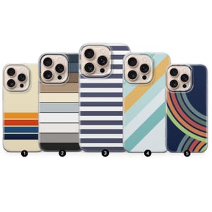 Retro Stripes Phone Case Aesthetic Vintage Cover for iPhone 17 Pro Max, 16e, 15, 14, 12 & Samsung S25 Ultra, S24 FE, A56, Pixel 10 XL, 9a, 8