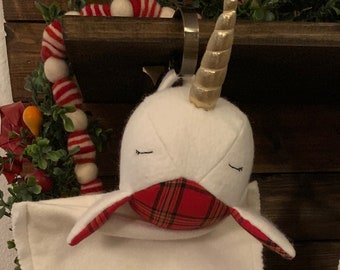 Christmas Stocking Stuffed Narwhal Head