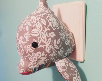 Custom-Made, Wall-Mounted Stuffed Dolphin Head, Faux Taxidermy