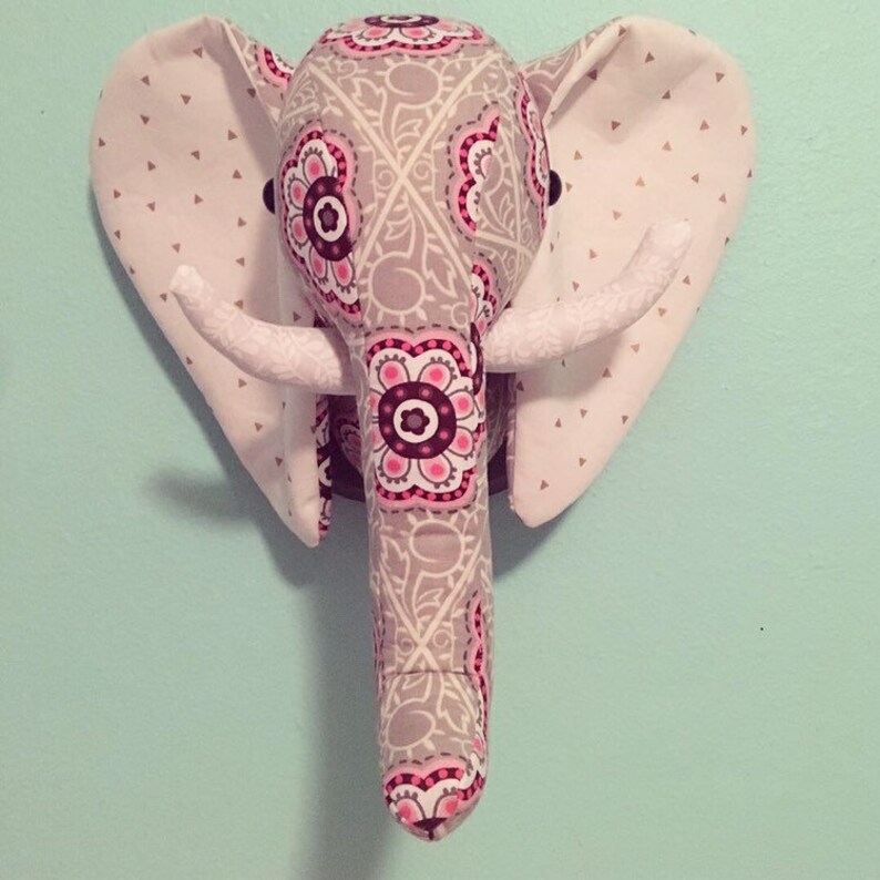 CustomMade WallMounted Stuffed Elephant Head Faux Etsy