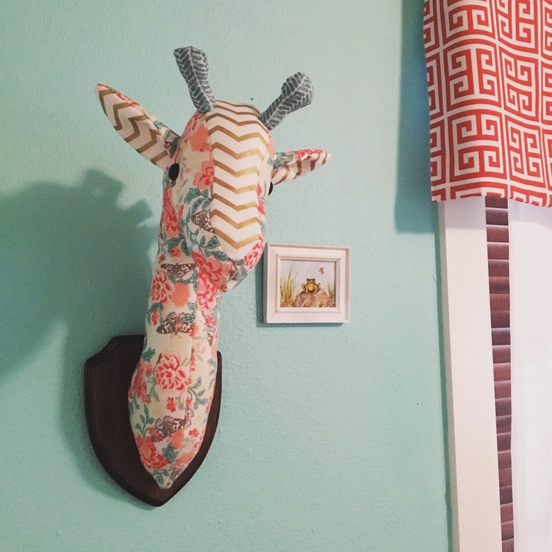 Custom-Made, Wall-Mounted Stuffed Giraffe Head, Faux Taxidermy image 1