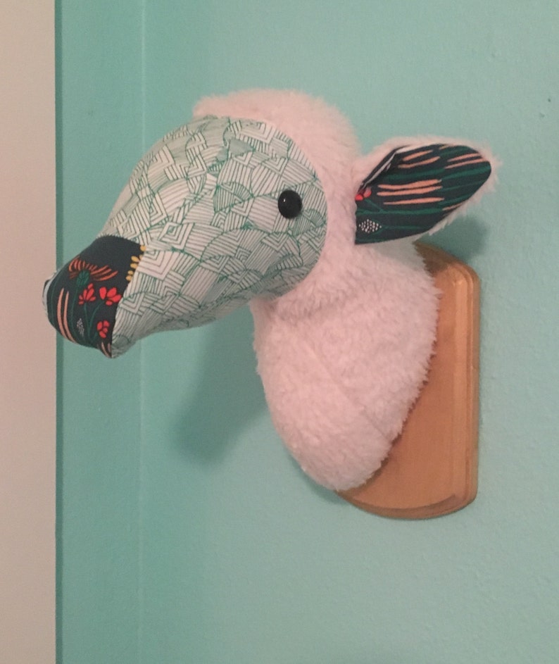 Custom-Made, Wall-Mounted Stuffed Sheep Head, Faux Taxidermy image 2