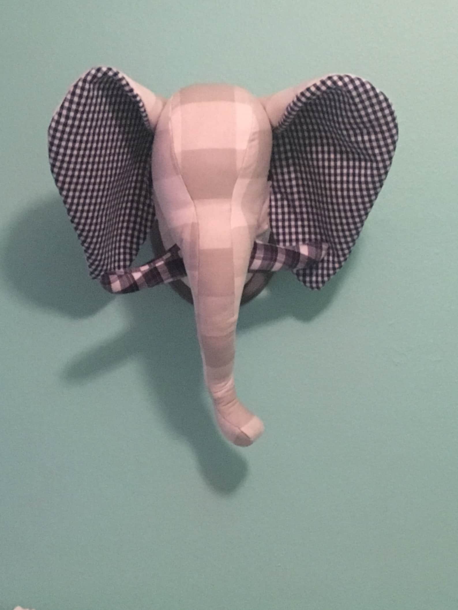Custommade Extralarge Wallmounted Stuffed Elephant Head Etsy