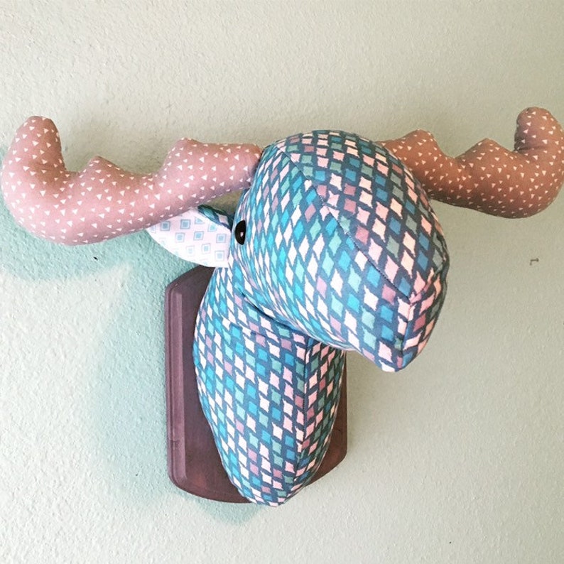 Custom-Made Wall-Mounted Stuffed Moose Head Faux Taxidermy | Etsy