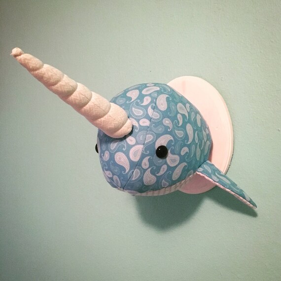 Custom-made, Wall-mounted Stuffed Narwhal Head, Faux Taxidermy - Etsy