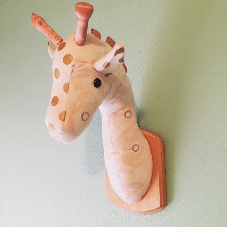 Custom-Made, Wall-Mounted Stuffed Giraffe Head, Faux Taxidermy image 4