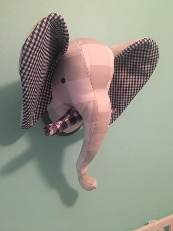 Custom Made Extra Large Wall Mounted Stuffed Elephant Head - Large Elephant Head Wall Mount Custom Made Extra Large Wall Mounted Stuffed Elephant Head - Large Elephant Head Wall Mount