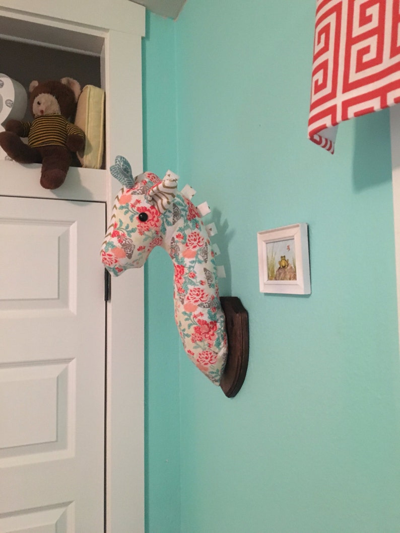 Custom-Made, Wall-Mounted Stuffed Giraffe Head, Faux Taxidermy image 2