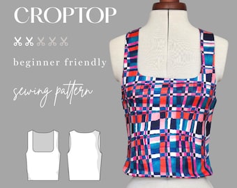 Sewing pattern for a top - suitable for beginners, DIY sewing, EU 32 - EU 46, crop top