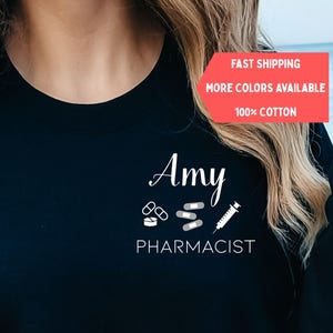 Sweatshirt aangepaste apotheker, gepersonaliseerd PharmD-shirt, apotheek afgestudeerde trui, apotheek afstudeercadeau, cadeau voor apotheker T-shirt