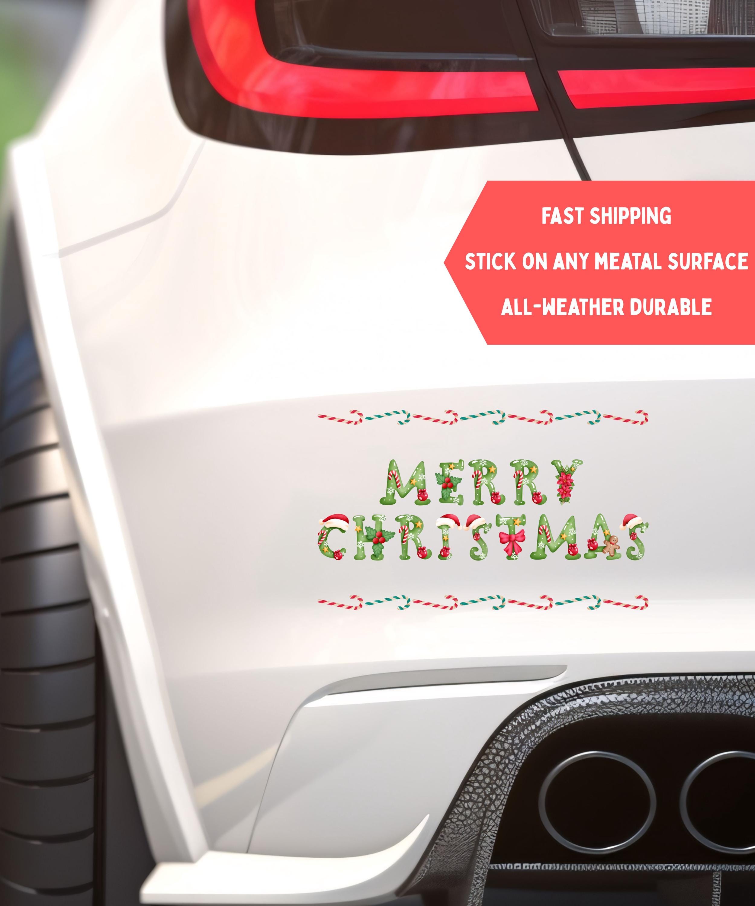 CafePress Christmas Peace Round Car Magnet - 5.5 Inch Bumper Decoration, All-Weather Vinyl, Holiday Display - View #9