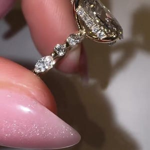 3 CT Oval Cut Moissanite Engagement Ring Marquise Diamond Band With Hidden Halo Oval Cut Wedding Ring Oval Solitaire Ring Anniversary Ring