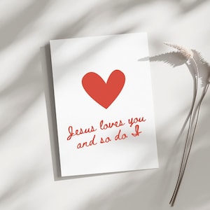 Christliche Postkarte – „Jesus loves you and so do I“ | Christliche Karte | Ermutigung