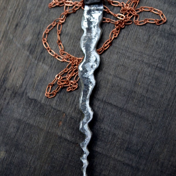 bolt, hand forged necklace