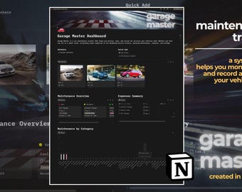 Car Maintenance Tracker | Vehicle Service Log (Digital Template) | Easy to use | Productivity Tool