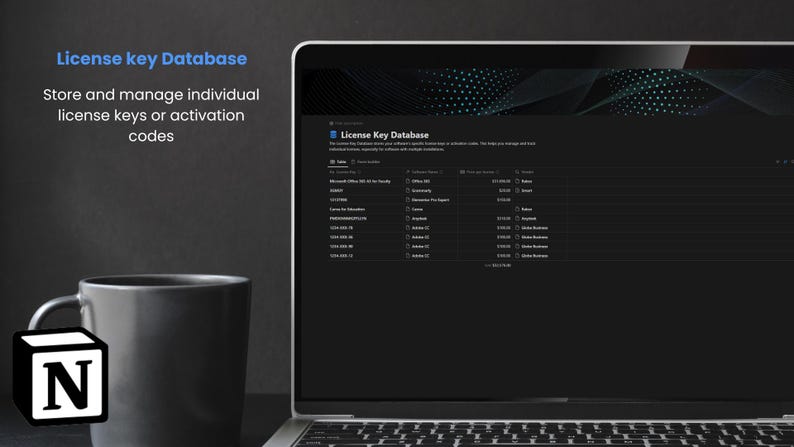 Software License Tracker | Notion Template | Subscription Tracker image 6