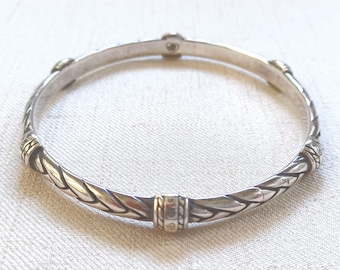 Vintage Sterling Silver Plated Bangle, Retired Design Made By Brighton Collectibles