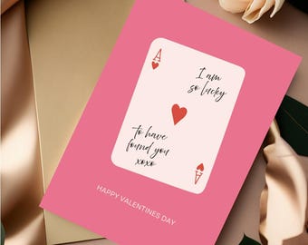 Ace of Hearts Valentine's Card | Minimalist Love Card (Digital Download)