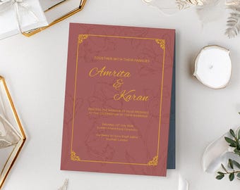 Amrita Suite | Elegant Wedding Invitation Suite | Editable Canva Template (Digital Download)