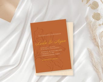 Leila | Fall Wedding Invitation Suite | Editable Canva Template | Boho Autumn Printable Invite | Digital Download