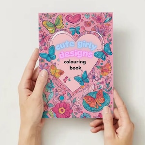 Cute girly designs digital colouring book