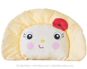 Perogy (Ukrainian Varenyk) Throw Pillow - Female - Cute Fabric Food Dumpling made by Adrianna Bamber