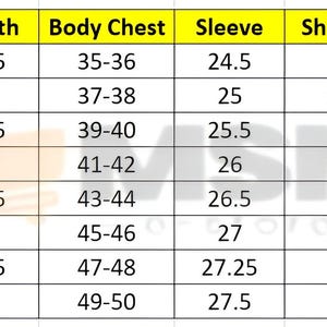 Men’s genuine leather jacket size chart showing accurate measurements from XXS to XXL for a handmade genuine leather. This guide helps ensure the perfect fit for a distressed cafe racer style men’s leather outerwear before ordering.
