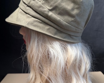 Japanese Khaki Bucket Hat Cotton Linen Octagonal Hat for Women Lightweight Summer Sun Hat for Travel Daily Wear Head Size Under 58cm