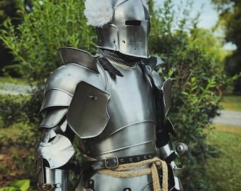 Medieval Fully Wearable Knight Armor Suit – Barbuta Visor Helmet & Full Mild Steel Armor Mild Steel Wearable Suit for Cosplay