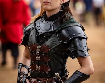Middeleeuwse Lady Warrior Knight Armor-cosplay – LARP Fantasy Battle Suit Festival Halloween-evenementen en feestkostuum Knight Battle LARP-pantser