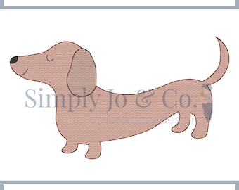 Dachshund Sketch Stitch Machine Embroidery Design