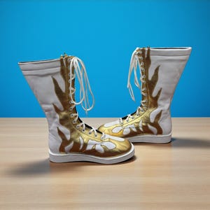 Men Wrestling Boots | Custom Pro Wrestling Boots | Handmade Leather Wrestling Shoes | Tall Lace Up Boots With Rubber Sole